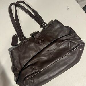 Coach Dark Brown Leather Tote Bag